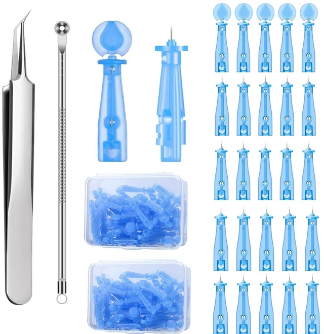 Main image of 100PCS Sterile Acne Pimple Popper Needles, Disposable Blackhead Remover Tool Kit with Blemish Extractor