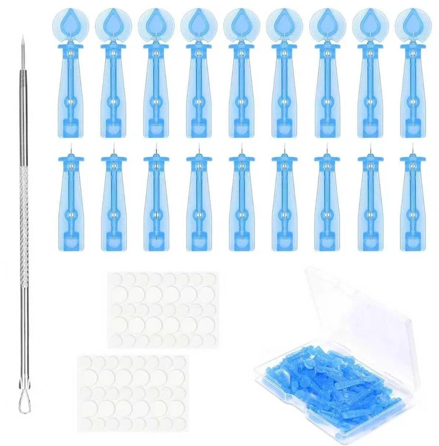 Main image of 50pcs Disposable Blackhead and Blemish Remover Tools, 72 Dots Pimple Stickers - Sterile Needles for Acne, Whitehead, Comedone