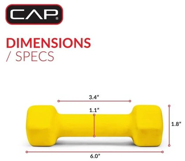Main image of CAP, 2lb Neoprene Dumbbell, Yellow, Single