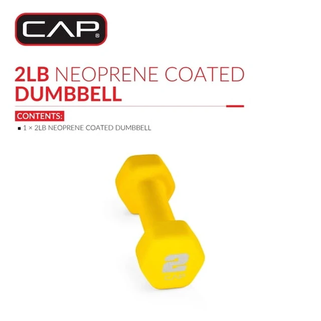 Alt view image 3 of 4 - CAP, 2lb Neoprene Dumbbell, Yellow, Single