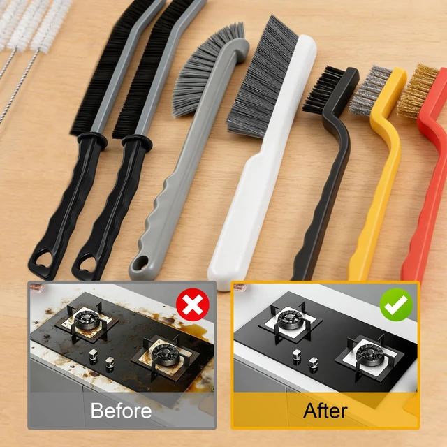 Alt view image 3 of 7 - 12 Pcs Crevice Cleaning Brush, Straw Brush for Bathroom, Kitchen and Window