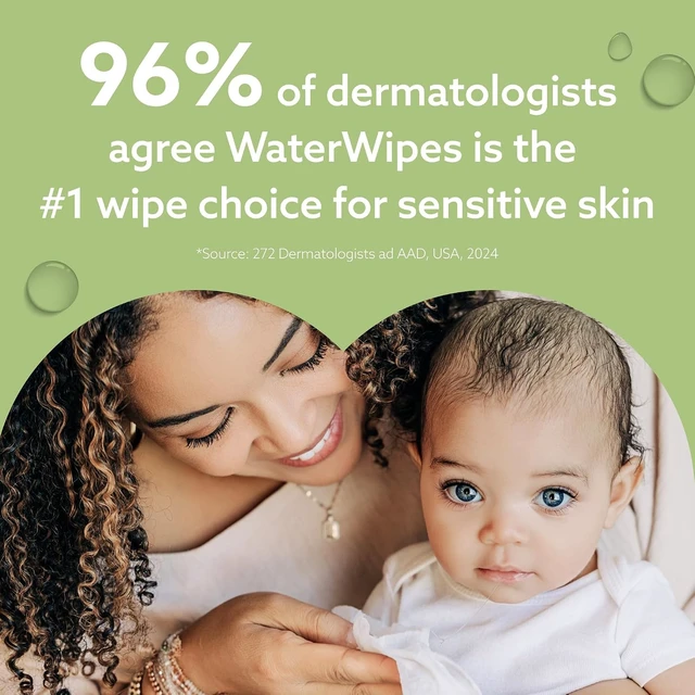 Alt view image 3 of 7 - WaterWipes Sensitive+ Baby & Toddler Wipes, 3-In-1 Cleans, Cares, Protects, 99.9% Water, Textured Clean, Unscented & Hypoallergenic, 60 Count (1 Pack)