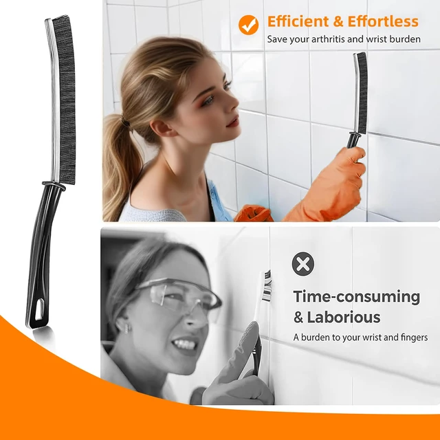 Alt view image 4 of 6 - 3Pcs Hard-Bristled Crevice Cleaning Brush, Multifunctional Thin Gap Scrub Brush for Bathroom, Kitchen, Window, Toilet, Grout, Faucets, Car