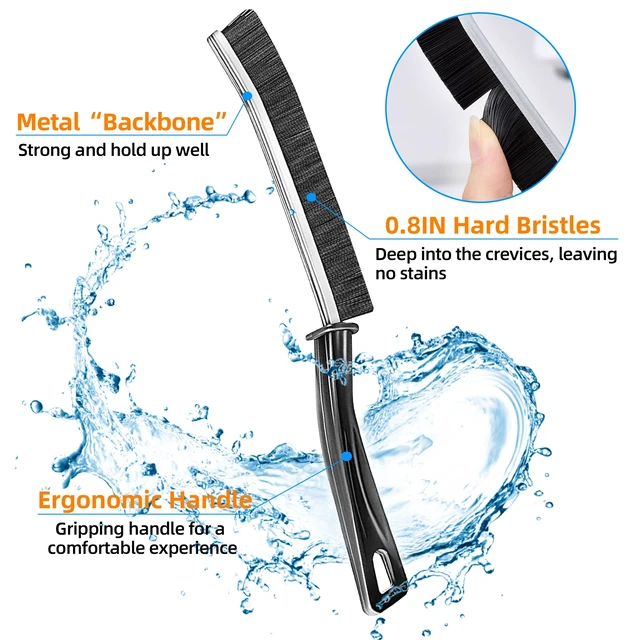 Alt view image 2 of 6 - 3Pcs Hard-Bristled Crevice Cleaning Brush, Multifunctional Thin Gap Scrub Brush for Bathroom, Kitchen, Window, Toilet, Grout, Faucets, Car
