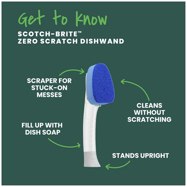 Alt view image 7 of 7 - Scotch-Brite Zero Scratch Dishwand, 1 Wand