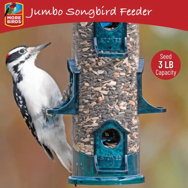 Alt view image 4 of 5 - More Birds Jumbo Songbird Tube Feeder, 2.5 lb Capacity, Green