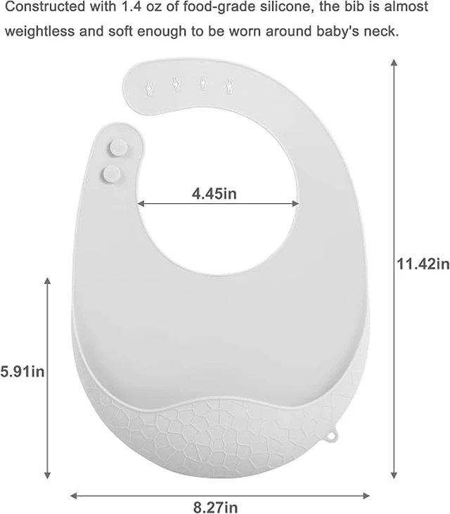 Alt view image 2 of 7 - PandaEar 3 Pack Super Light Silicone Baby Bib for Boys Girls| Waterproof Baby Bibs with Pocket Food Catcher, Soft Adjustable Silicone Feeding Bibs