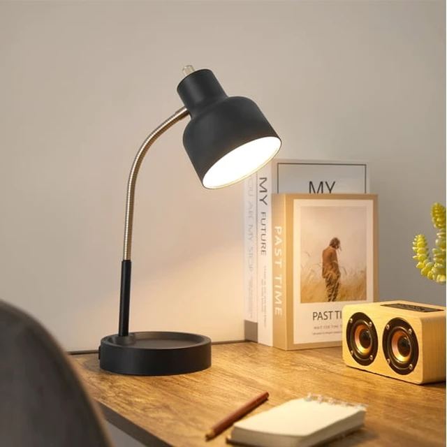 Alt view image 3 of 4 - Mainstays LED Desk Lamp with Catch-All Base & AC Outlet, Matte Black