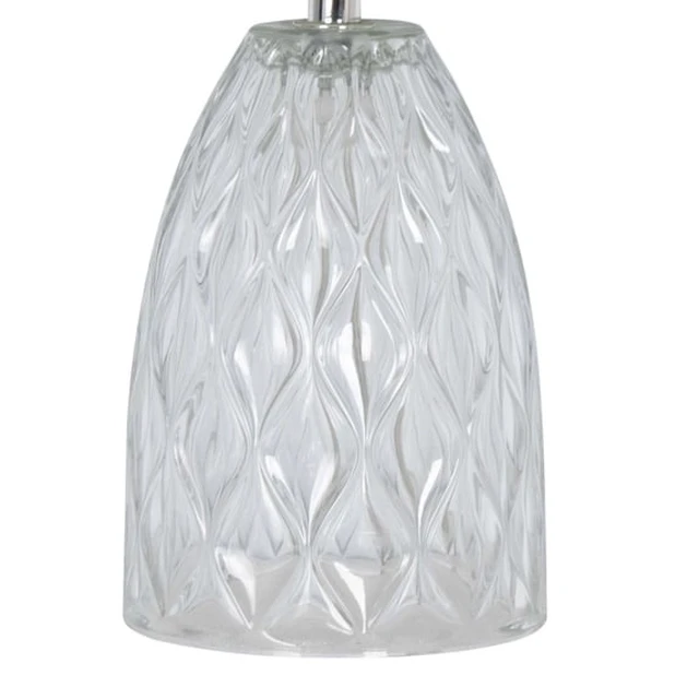 Alt view image 4 of 4 - Mainstays Mini Clear Glass Table Lamp with White Shade, 12.75 in