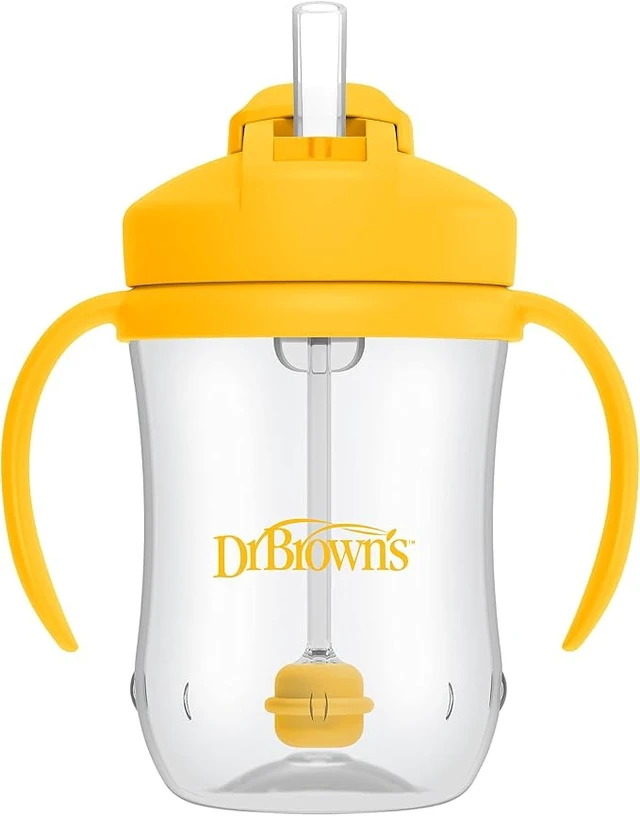 Alt view image 3 of 7 - Dr. Brown's Milestones Baby's First Straw Cup, Yellow, 1-Pack