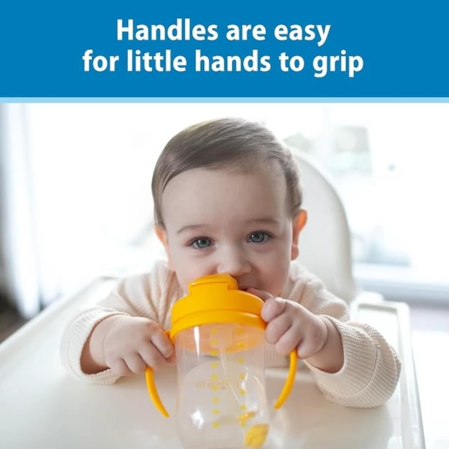 Alt view image 6 of 7 - Dr. Brown's Milestones Baby's First Straw Cup, Yellow, 1-Pack