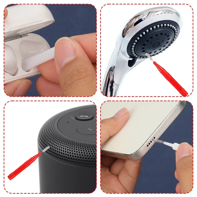 Alt view image 4 of 7 - Lasuroa 80pcs Shower Head Cleaner Tools Kit, 30 Cleaning Brushes & 50 Shower Hole Picks for Bathroom Small Hole Nozzles Faucets Sink Gaps (Red & White)