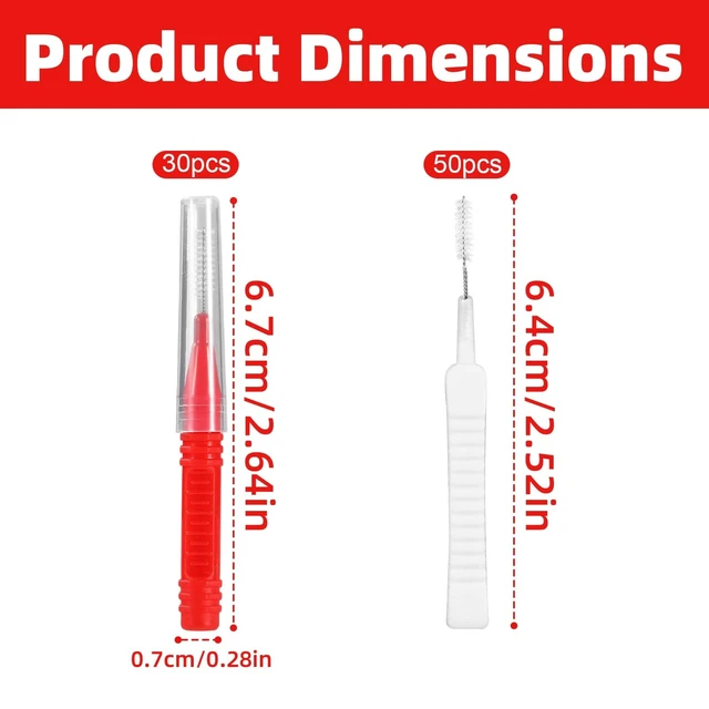 Alt view image 5 of 7 - Lasuroa 80pcs Shower Head Cleaner Tools Kit, 30 Cleaning Brushes & 50 Shower Hole Picks for Bathroom Small Hole Nozzles Faucets Sink Gaps (Red & White)