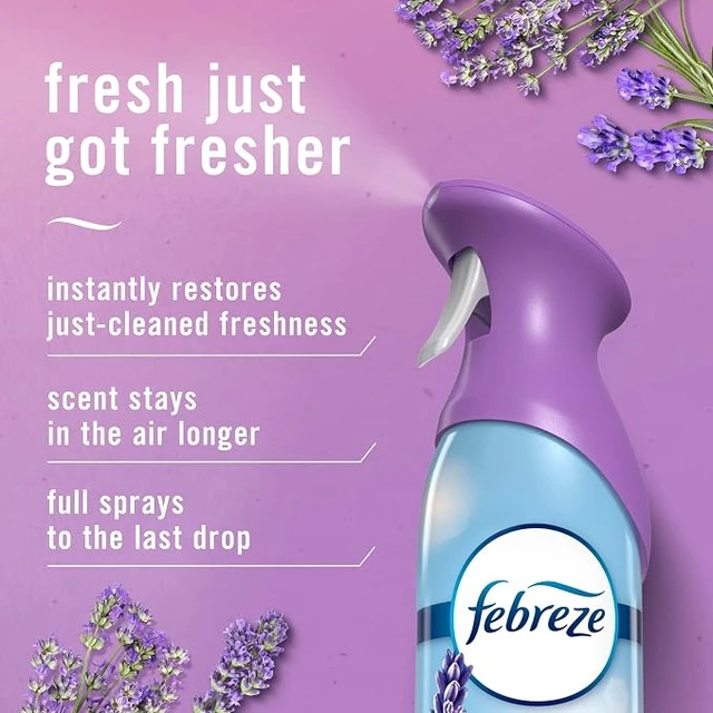 Alt view image 3 of 7 - Febreze Air Mist, Air Freshener Spray, Odor Fighting Room Spray, Deodorizer for Home Bathroom Kitchen Office Apartment Dorm Room Classroom, Twilight Lavender Scent, 8.1oz (Pack of 2)