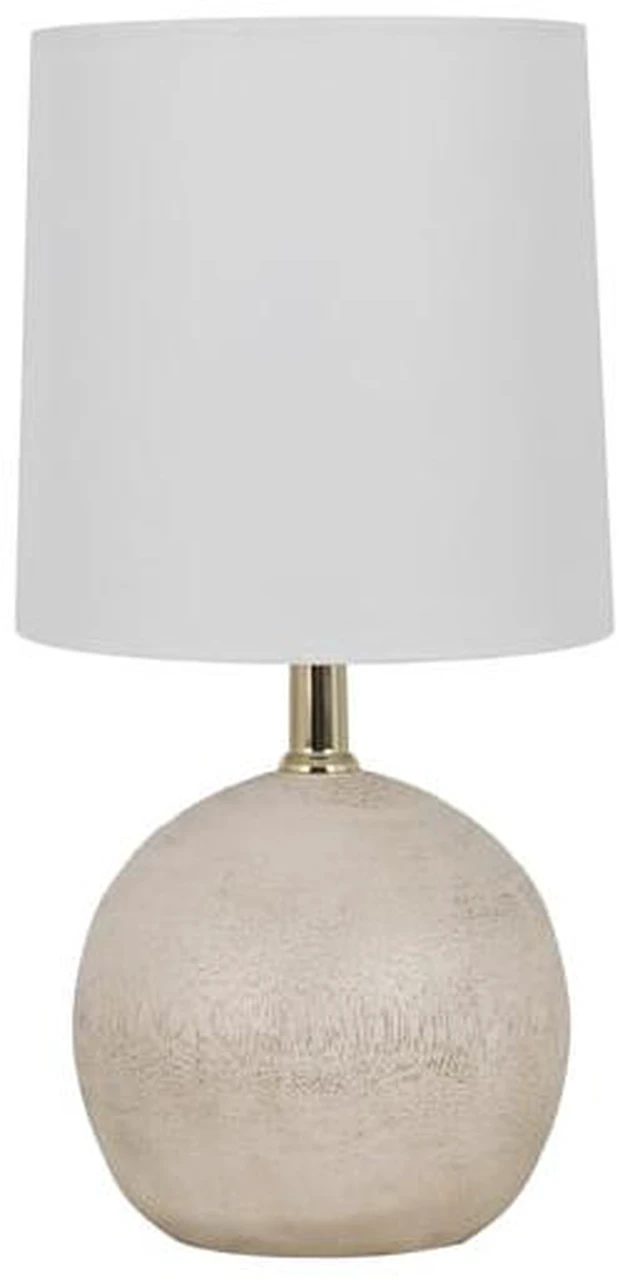 Main image of Mainstays 12.75 in White Ball Table Lamp with White Shade