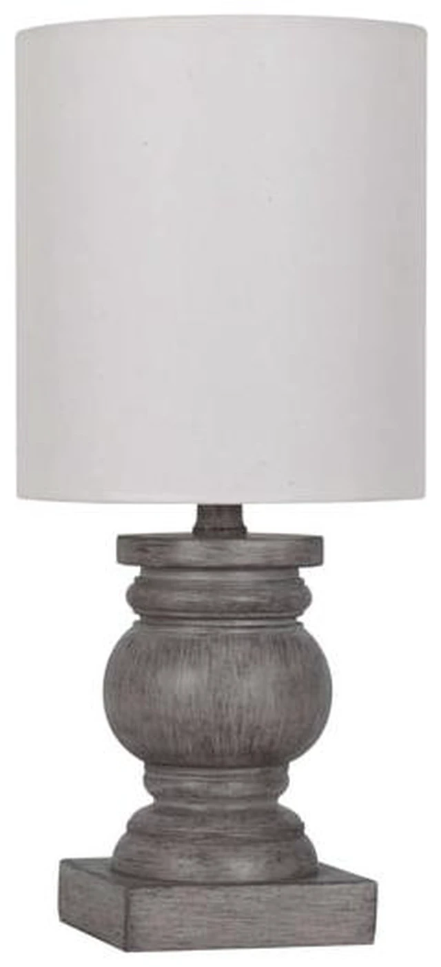 Main image of Mainstays 12.75 in Mini Table Lamp, Weathered Wood Finish, Polyresin, White Shade