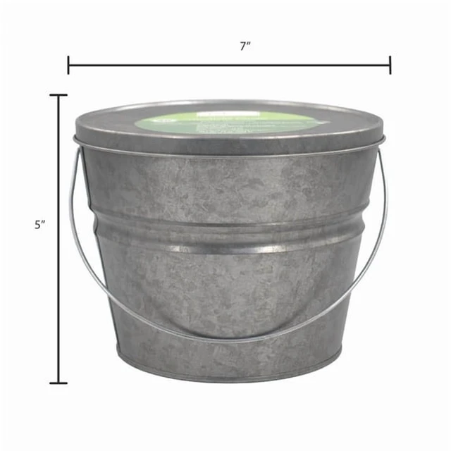 Alt view image 4 of 4 - (2 pack) Mainstays Outdoor Citronella Candle, 24 oz Metal Bucket, 3 Cotton Wicks, Up to 40 Hours Burn Time