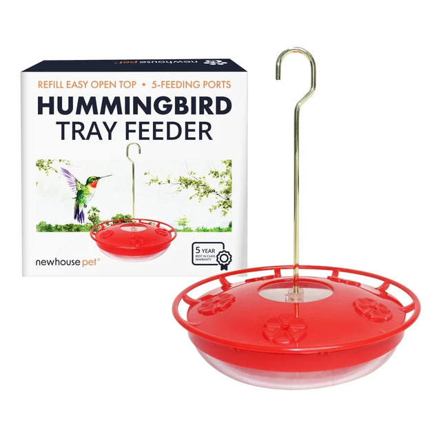 Alt view image 2 of 7 - Newhouse Pet Hummingbird Tray Feeder NHP-HUMTRY-RD, Hummingbird Feeder for Outdoors, Easy-to-Clean Leak-Proof and Ant-Proof Tray for Patio Decor or Outdoor Décor