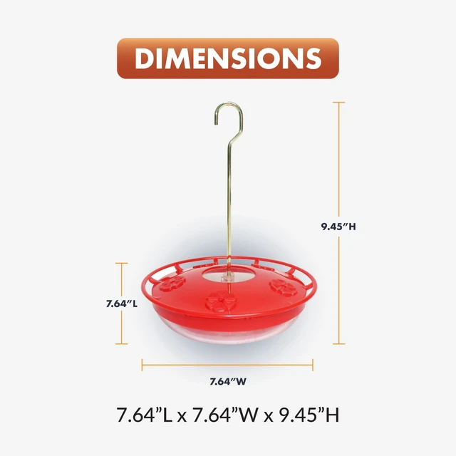 Alt view image 3 of 7 - Newhouse Pet Hummingbird Tray Feeder NHP-HUMTRY-RD, Hummingbird Feeder for Outdoors, Easy-to-Clean Leak-Proof and Ant-Proof Tray for Patio Decor or Outdoor Décor