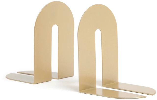 Main image of U Brands Bent Metal Arch Bookends, Industrial, Set of 2, 6.7 x 5 x 4.7 in., Gold
