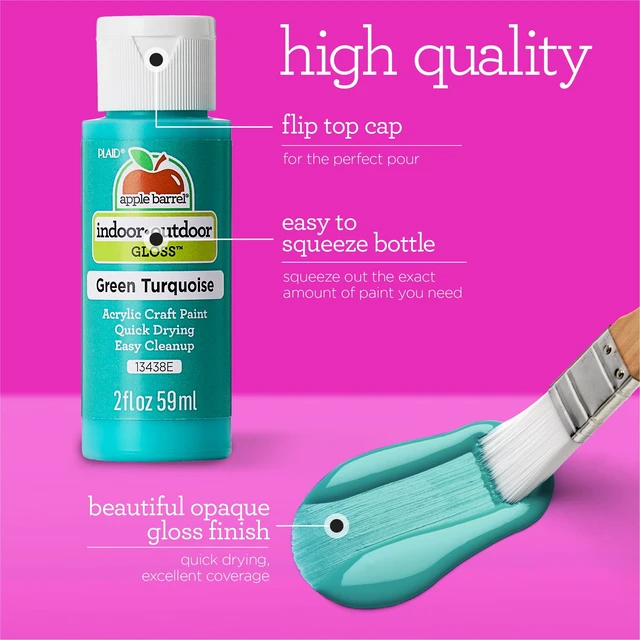 Alt view image 5 of 7 - Apple Barrel Acrylic Craft Paint, Matte Finish, Essentials, 2 fl oz, 12 Piece