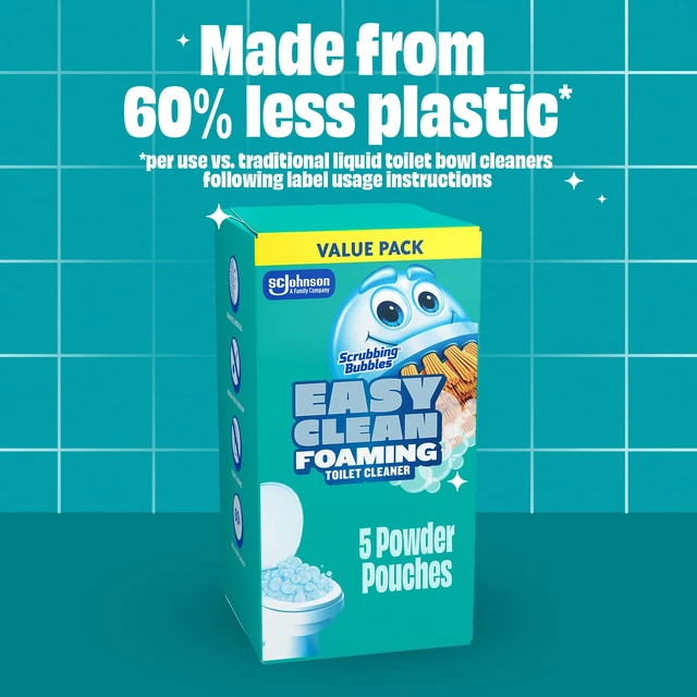 Alt view image 6 of 7 - Scrubbing Bubbles Easy Clean Foaming Toilet Bowl Cleaner Easy Drop in Powder Pouches 100g 2 Pouches