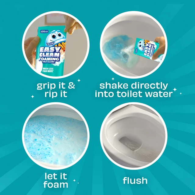 Alt view image 7 of 7 - Scrubbing Bubbles Easy Clean Foaming Toilet Bowl Cleaner Easy Drop in Powder Pouches 100g 2 Pouches