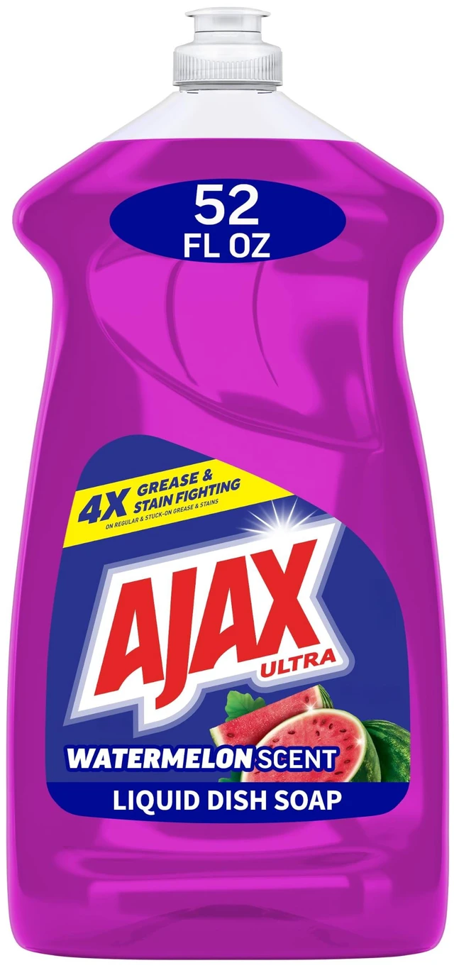 Main image of Ajax Ultra Liquid Dish Soap, Watermelon Scent, Strips Grease, 52 fl oz