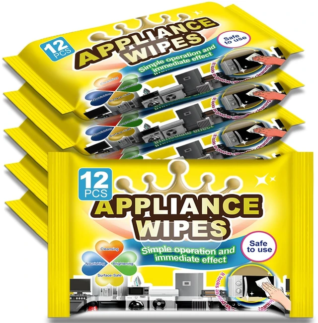 Main image of 72Pcs Appliance Wipes for Cleaning Washing Machine, Dryer, Stainless Steel Refrigerator, Glass Cooktop, Microwave, Dishwasher, Counter, Tile