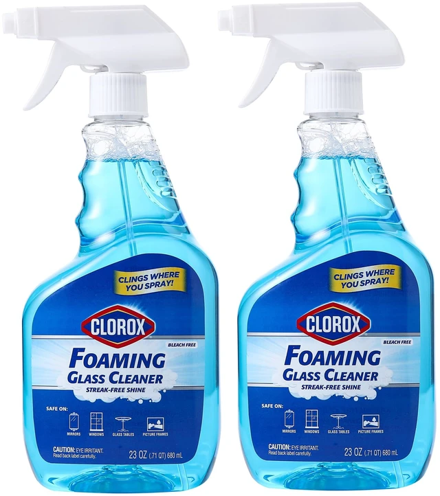 Main image of Clorox Foaming Glass Cleaner Trigger Spray, Fresh Scent, 23Oz, 2-Pack