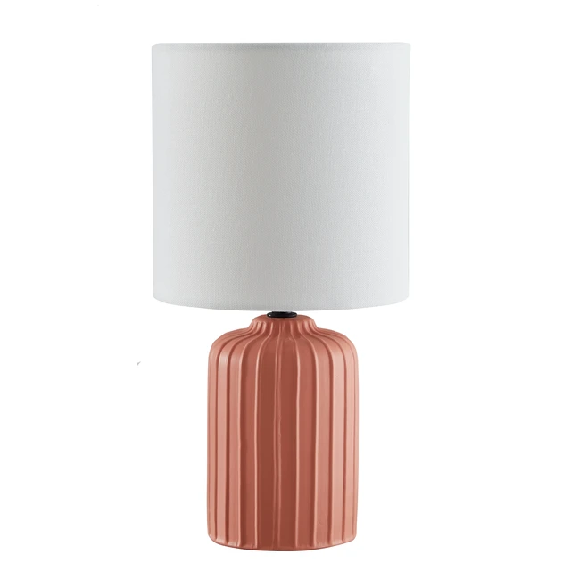 Alt view image 2 of 6 - Mainstays 12.75 in Ceramic Table Lamp with White Fabric Shade