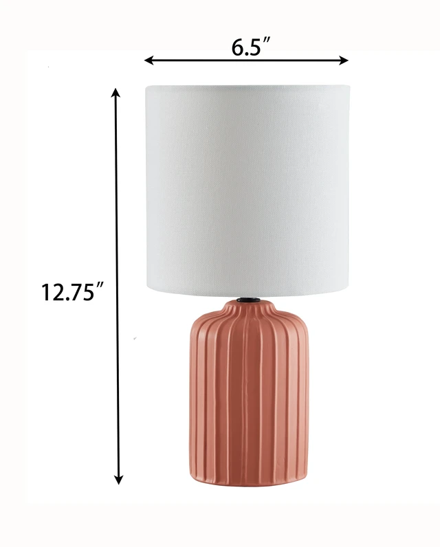 Alt view image 3 of 6 - Mainstays 12.75 in Ceramic Table Lamp with White Fabric Shade