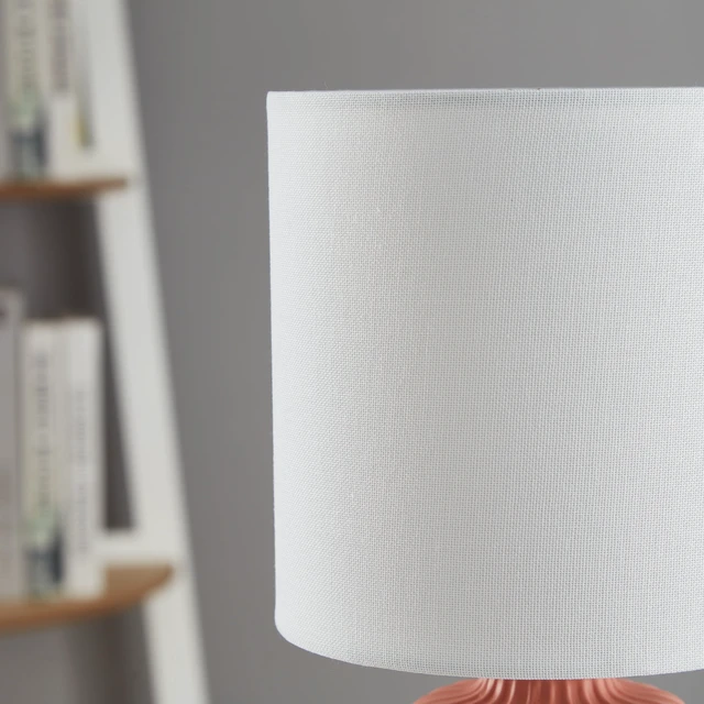 Alt view image 5 of 6 - Mainstays 12.75 in Ceramic Table Lamp with White Fabric Shade