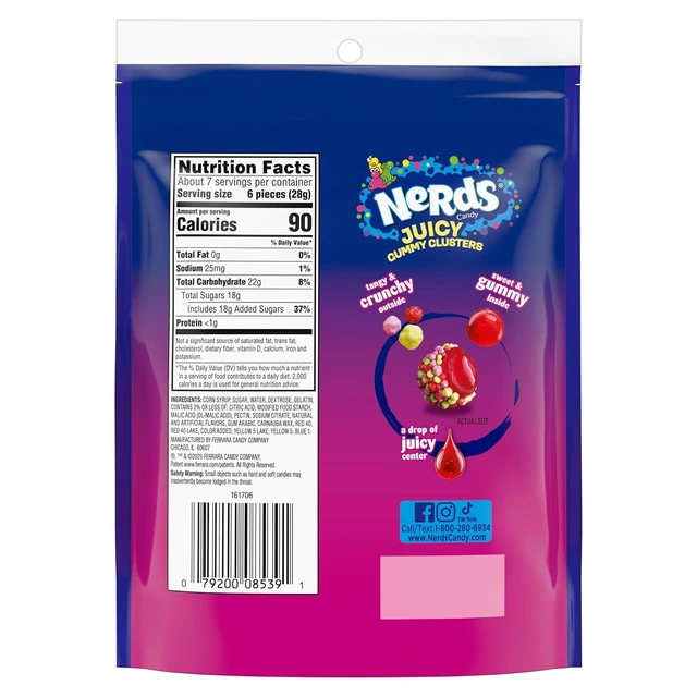 Alt view image 2 of 6 - NERDS Juicy Gummy Clusters Strawberry Punch Candy, Stand-Up Bag, 7.15oz