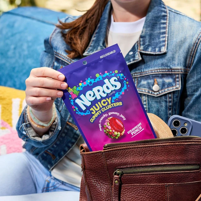 Alt view image 5 of 6 - NERDS Juicy Gummy Clusters Strawberry Punch Candy, Stand-Up Bag, 7.15oz