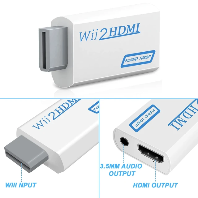 Alt view image 6 of 6 - Herfair Wii to HDMI Adapter 1080P for Nintendo Wii/Wii U