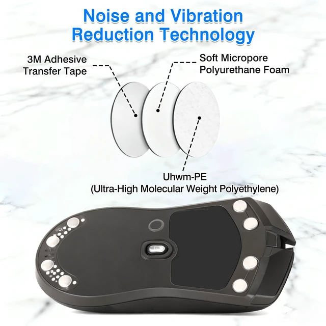 Alt view image 2 of 7 - 80-Pcs PTFE Mouse Skates Set, 6mm White Glide Dots with Curved Edges, Strong Adhesive for Custom Gaming Mouse