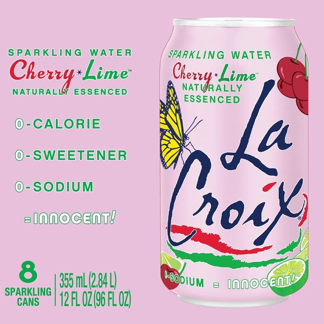 Alt view image 2 of 6 - La Croix Sparkling Water Cherry Lime 8-Pack, Zero Sugar, Zero Calories, Zero Sodium