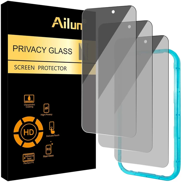 Main image of Ailun Privacy Screen Protector Tempered Glass (3-Pack) for iPhone 17 Pro