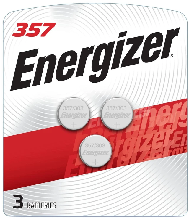 Main image of Energizer 357/303 Silver Oxide Button Batteries (3 Pack), 1.5V
