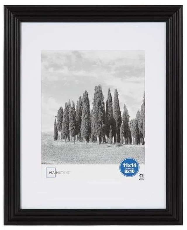 Main image of Mainstays Traditional Gallery Wall Picture Frame, Black, 11 x 14 Matted to 8 x 10