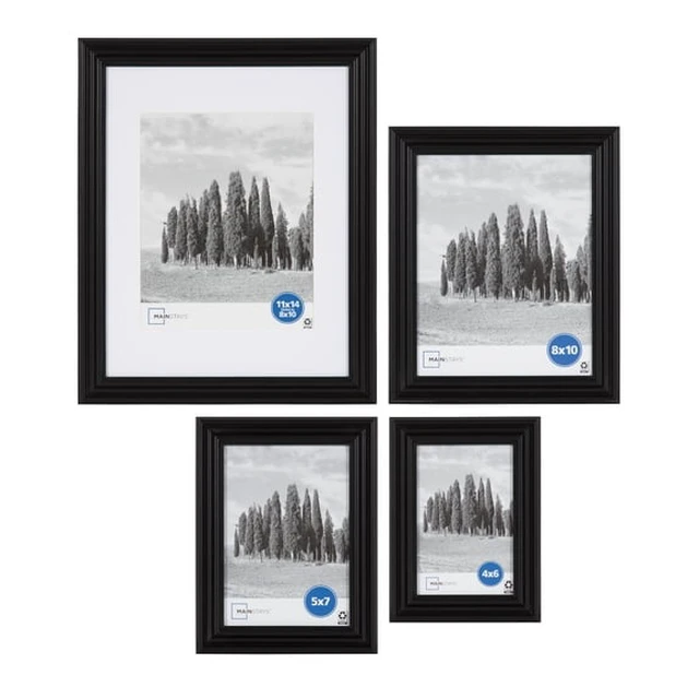 Alt view image 2 of 4 - Mainstays Traditional Gallery Wall Picture Frame, Black, 11 x 14 Matted to 8 x 10