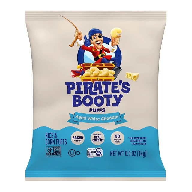 Alt view image 4 of 6 - Pirate's Booty Assorted Aged White Cheddar Cheese Puffs, 11 oz, 18 Count