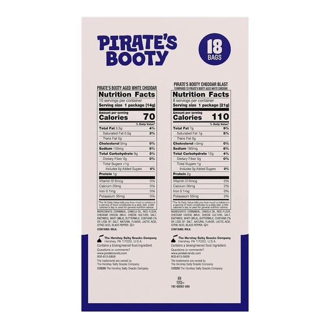 Alt view image 6 of 6 - Pirate's Booty Assorted Aged White Cheddar Cheese Puffs, 11 oz, 18 Count