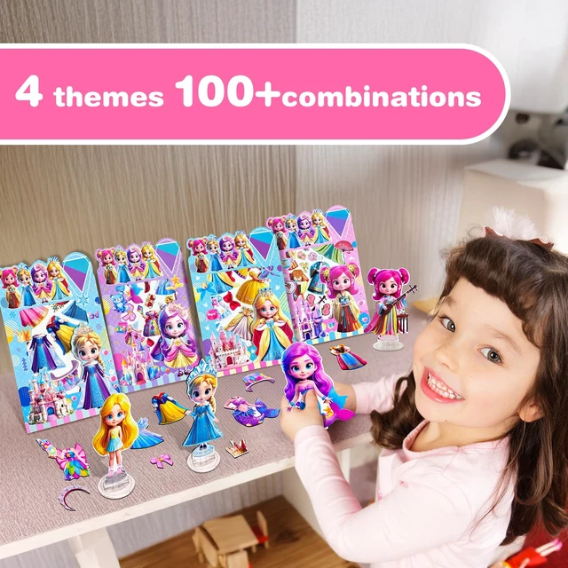 Alt view image 2 of 7 - ZHOC Magnetic Dress Up Dolls for Girls, Princess Cute Magnet Dolls Dress Up Kits, Travel Game Car Road Trip Airplane Activity Toys Birthday for Toddler Girls Ages 3 4 5 6 7 8