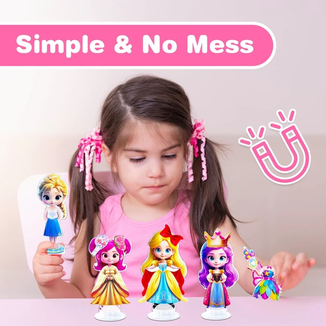 Alt view image 5 of 7 - ZHOC Magnetic Dress Up Dolls for Girls, Princess Cute Magnet Dolls Dress Up Kits, Travel Game Car Road Trip Airplane Activity Toys Birthday for Toddler Girls Ages 3 4 5 6 7 8