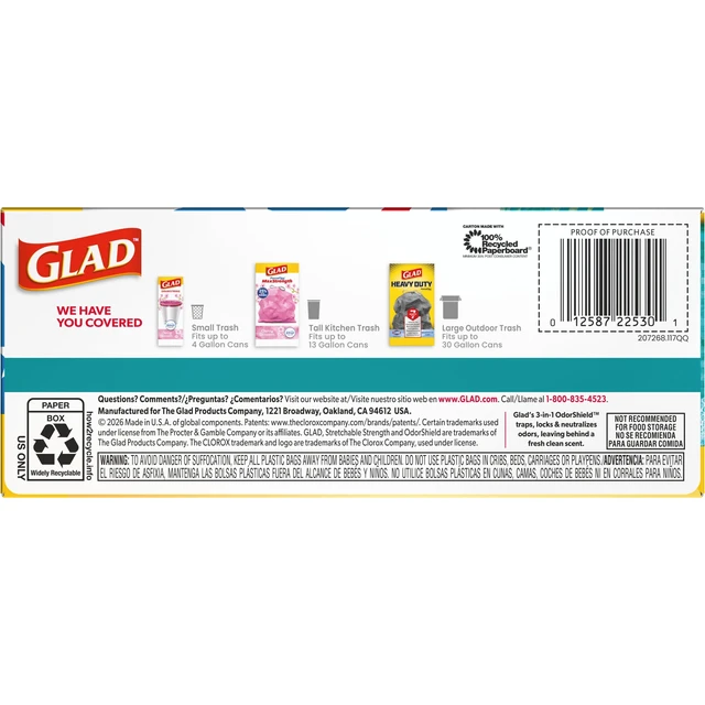 Alt view image 4 of 5 - Glad ForceFlex MaxStrength 13-Gallon Teal Drawstring Tall Kitchen Trash Bags, Febreze Freshness Bahama Bliss Scent, 20 Bags