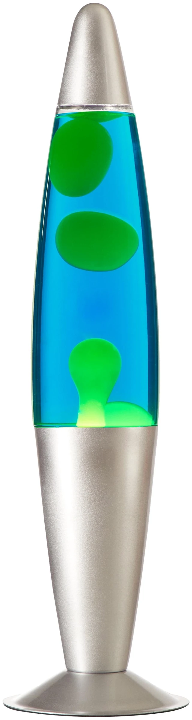 Main image of Urban Shop 16" Yellow/Blue Motion Volcano Lamp, Yellow Wax in Blue Liquid, Silver Metal Base