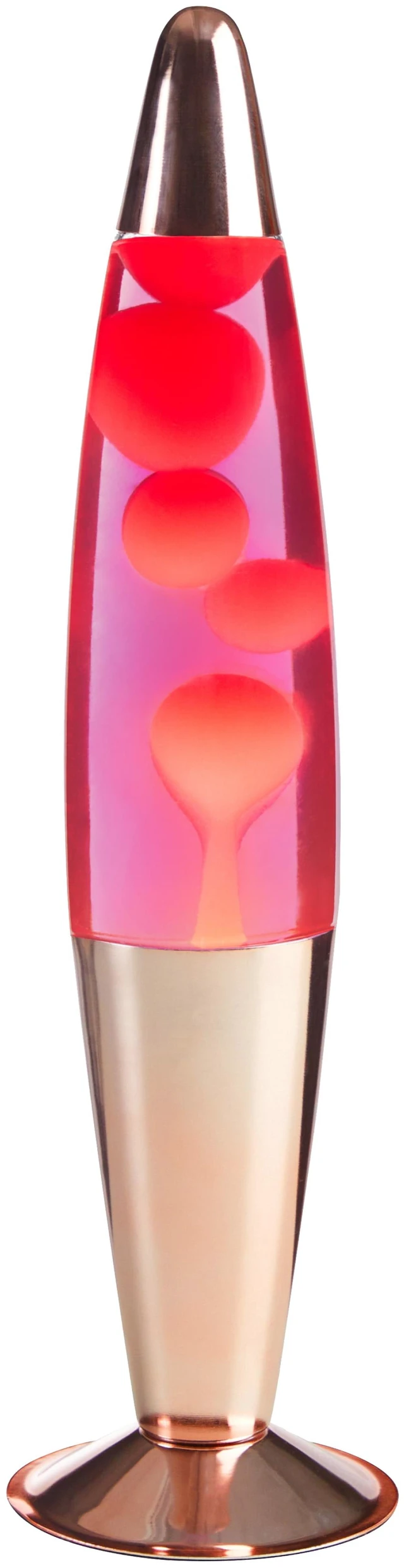 Main image of Urban Shop, 16" Rose Gold LED Motion Volcano Lamp, Pink Wax in Pink Liquid, Chrome Metal Base