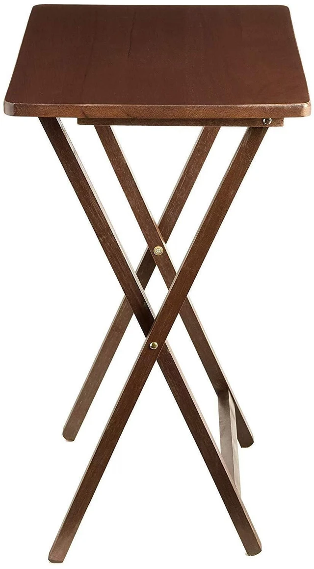 Alt view image 7 of 7 - Mainstays Rubberwood Folding TV Tray Table, Walnut
